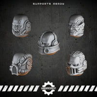 Bionic Legions Bare Heads Set 2 – 5 cybernetic heads – render 1 STL