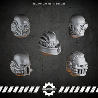 Bionic Legions Bare Heads Set 2 – 5 cybernetic heads – render 2 STL