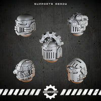 Bionic Legions Battle Helmets Set 1 – 5 industrial sci-fi helmets – render 2 STL