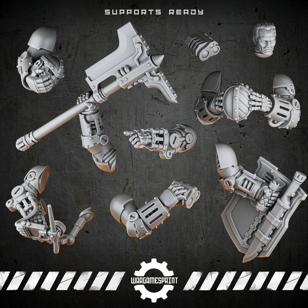 Bionic Legions Hero Conversion Pack – character bits, breacher axe & shield – render 1 STL