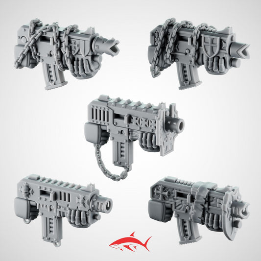 Set 1 – 5 Custom Guns – Chains, Flames & Details – Black Crusader Arsenal Ultra HD 14K