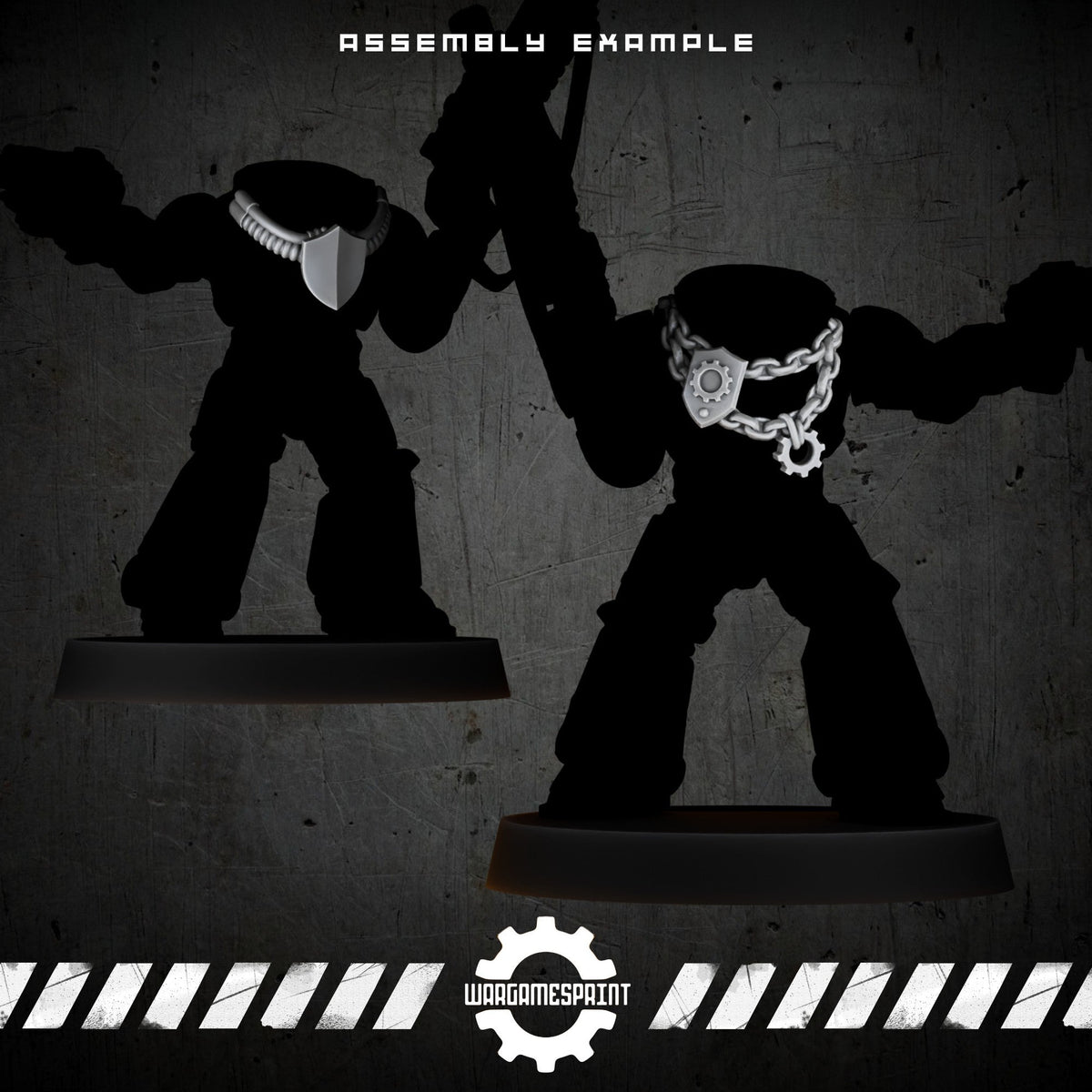 Bionic Legions Gorget Chains & Necklaces – 5 cybernetic neck bits – render 2 STL