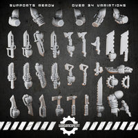 Bionic Legions Little Close Combat Weapons Pack – 15+ knives, axes & fist weapons – render 1 STL