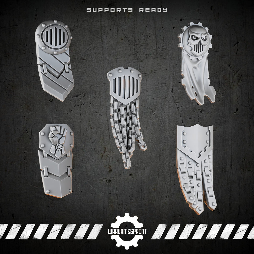 Bionic Legions Tabards & Loincloths Set 2 – 5 armoured tabards – render 1 STL