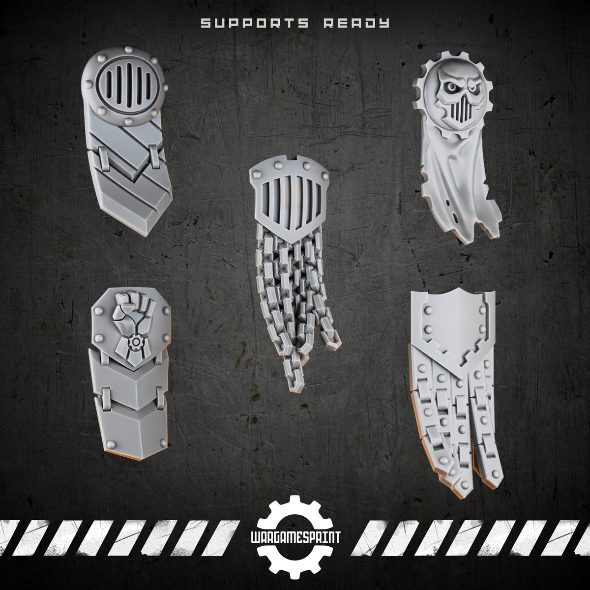 Bionic Legions Tabards & Loincloths Set 2 – 5 armoured tabards – render 1 STL