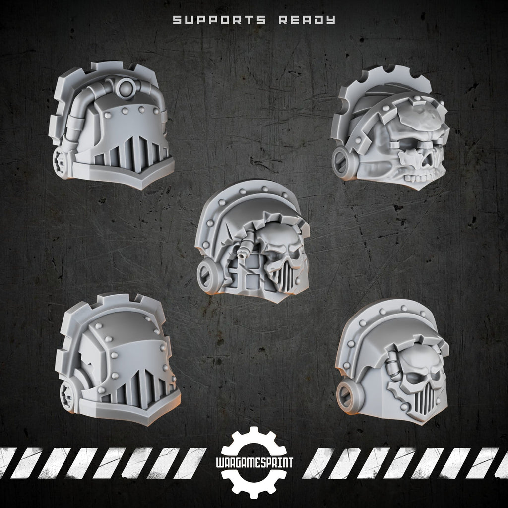 Bionic Legions Shoulder Pads Set 1 – 5 cybernetic pauldrons – render 1 STL