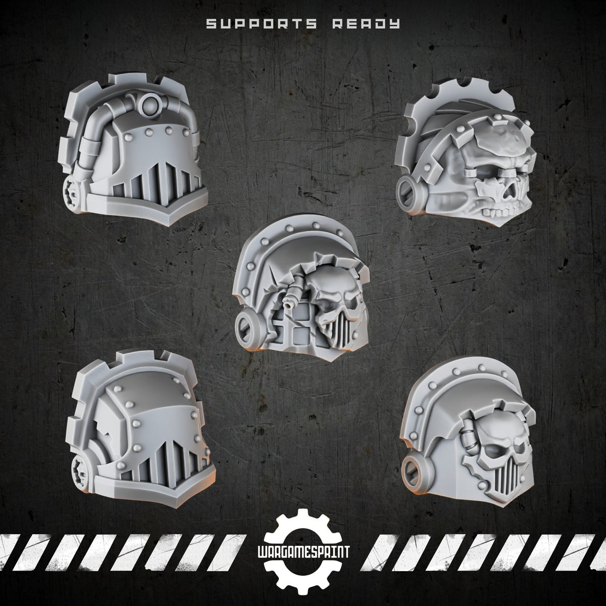 Bionic Legions Shoulder Pads Set 1 – 5 cybernetic pauldrons – render 1 STL
