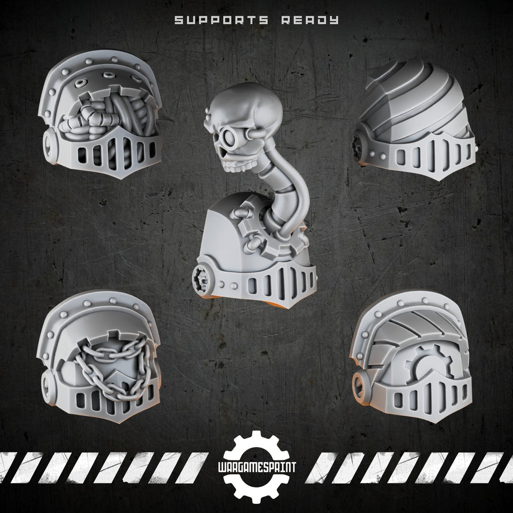 Bionic Legions Shoulder Pads Set 2 – 5 cybernetic pauldrons – render 1 STL