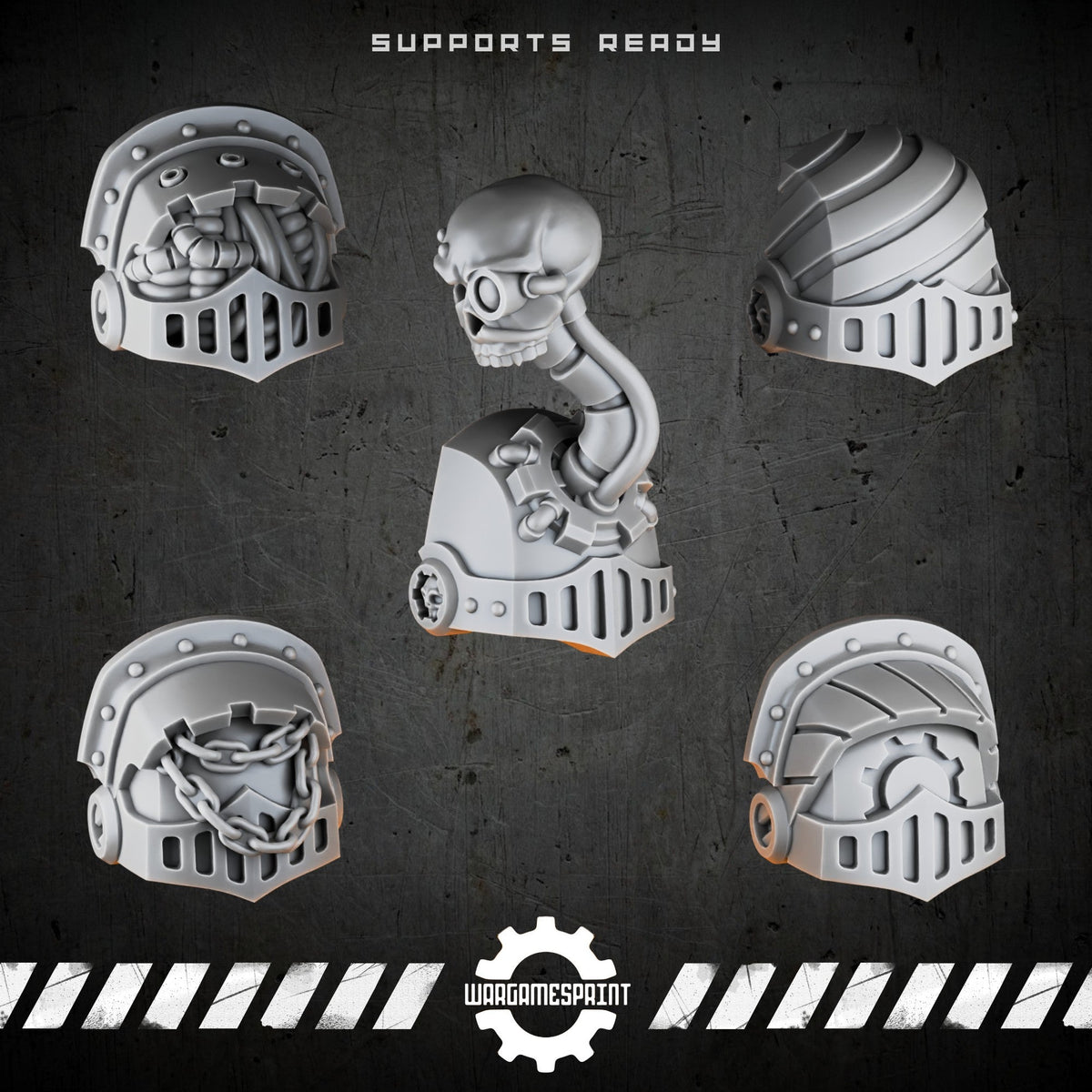 Bionic Legions Shoulder Pads Set 2 – 5 cybernetic pauldrons – render 1 STL