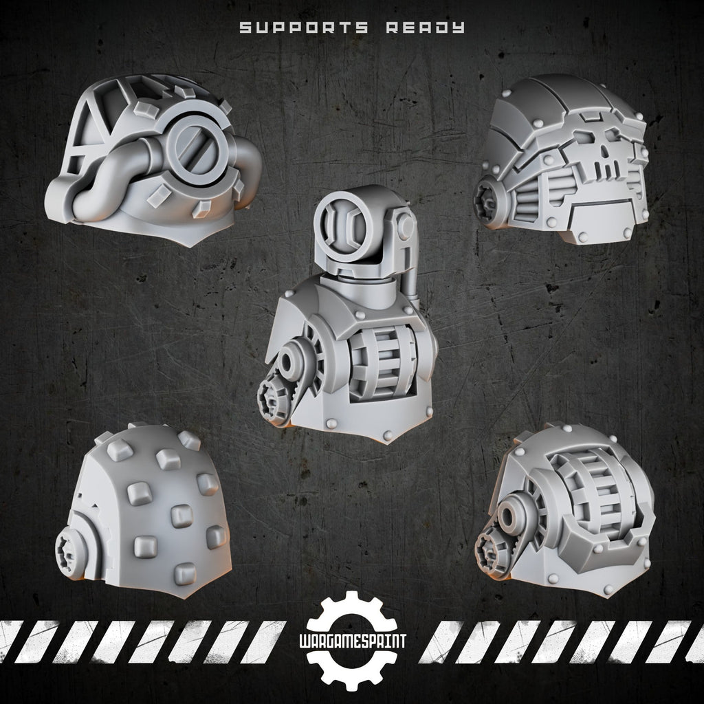Bionic Legions Shoulder Pads Set 3 – 5 cybernetic pauldrons – render 1 STL
