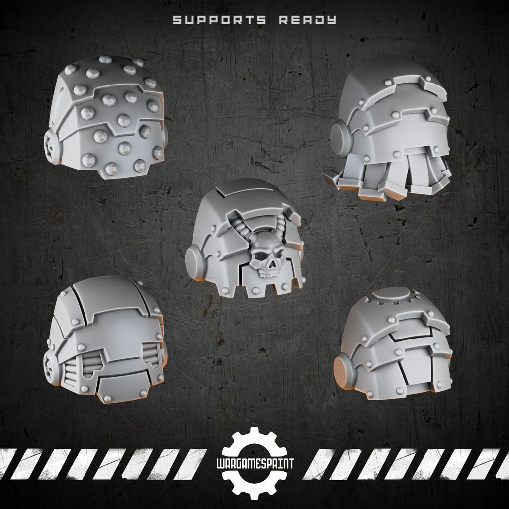 Bionic Legions Shoulder Pads Set 4 – 5 cybernetic pauldrons – render 1 STL
