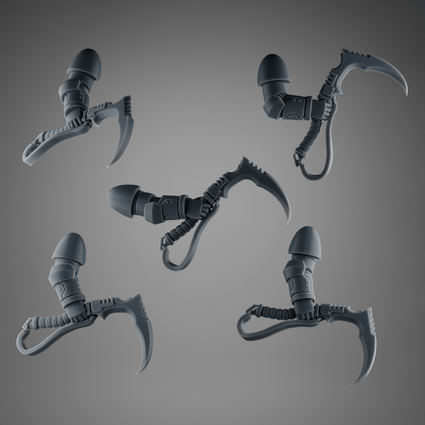 SET1 - 5 Tactical Axes for Rapt’ops – Grimdark Jungle Warfare Weapons – 32mm Kitbash Bits