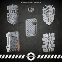 Bionic Legions Rectangular Boarding Shields Set 2 – 5 shields + handle – render 1 STL