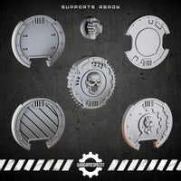Bionic Legions Round Boarding Shields Set 1 – 5 shields + handle – render 1 STL