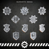 Bionic Legions Shoulder Shields – 10 bolt-on pauldron shields – render 1 STL