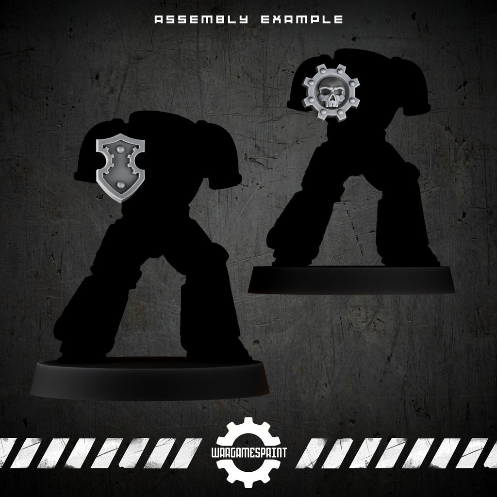 Bionic Legions Shoulder Shields – 10 bolt-on pauldron shields – render 2 STL