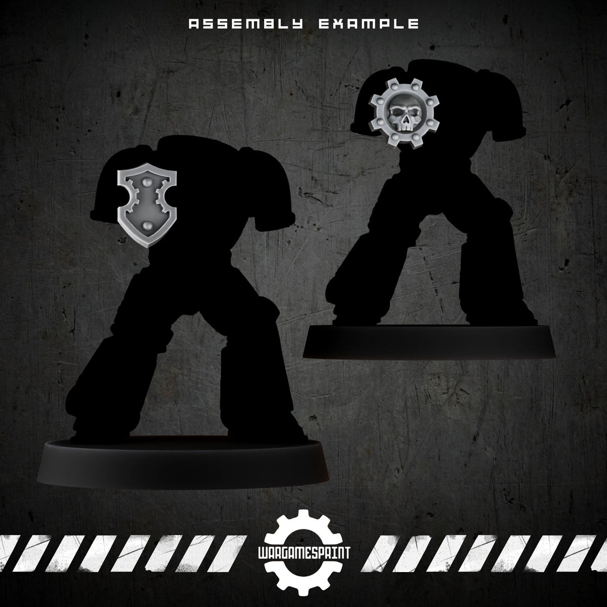 Bionic Legions Shoulder Shields – 10 bolt-on pauldron shields – render 2 STL