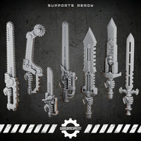 Bionic Legions Cybernetic Combat Blades – 7 swords & chainswords – render 1 STL