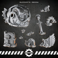Bionic Legions Mechanical Toppers & Objective Markers – 10 cybernetic scenic bits – render 1 STL